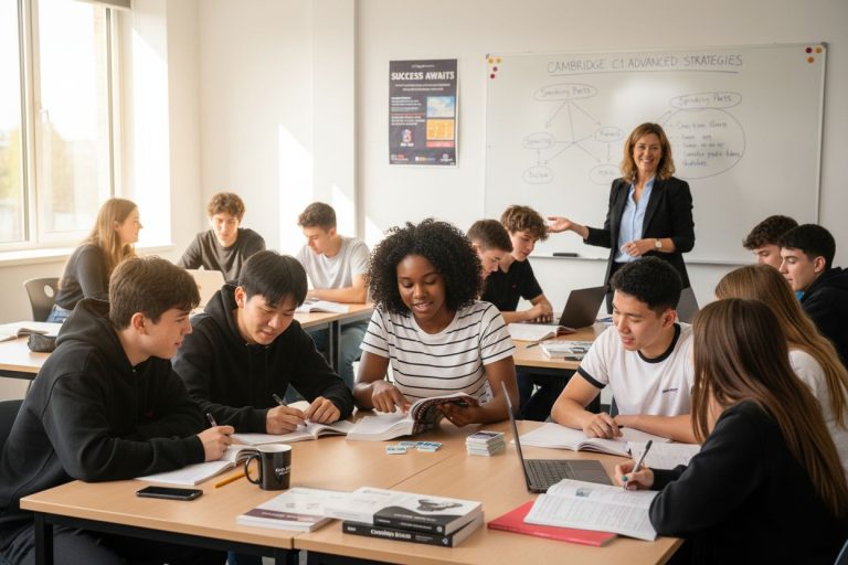 examen Cambridge estudiantes aula