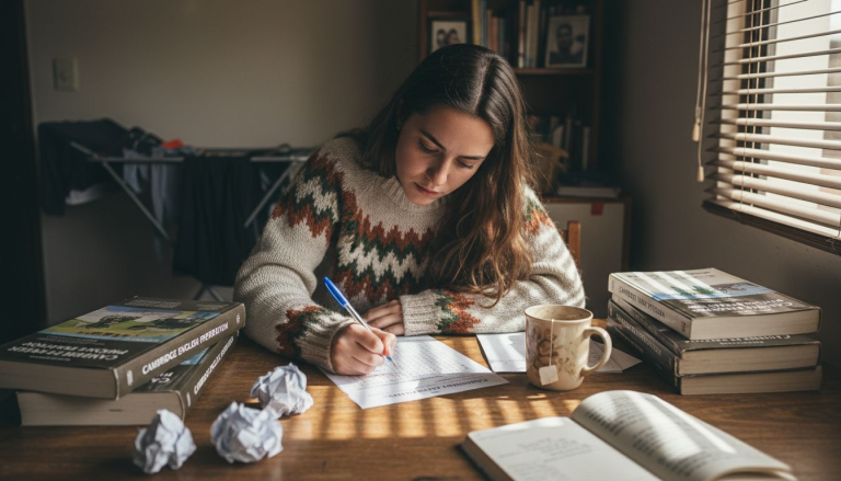 Alumno que se está preparando para el examen de inglés de Cambridge