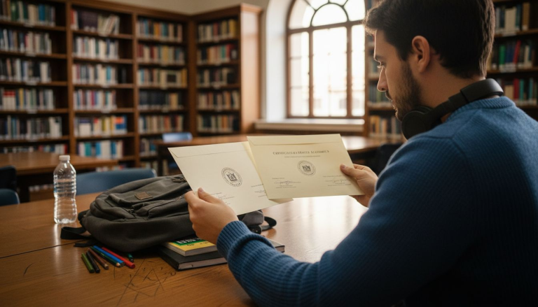 Alumno analizando las diferencias entre los títulos de Cambridge y los de la Escuela Oficial de Idiomas