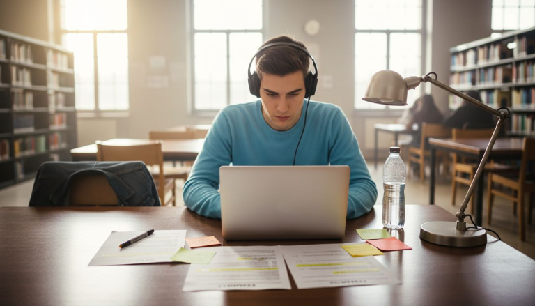 Alumno practicando ejercicios tipo examen de nivel C1